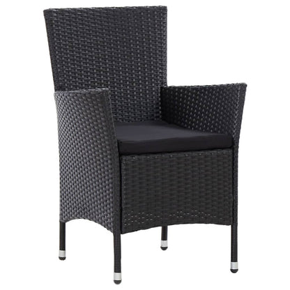 Vidaxl Set Comedor De Jardín 7 Piezas Y Cojines Ratán Sintético Negro_5