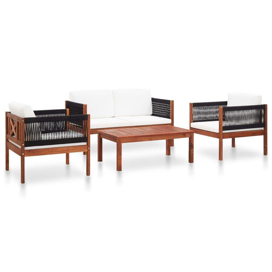Vidaxl Juego De Muebles De Jardín 4 Piezas Madera Maciza De Acacia_0