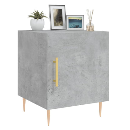 Mesita De Noche Madera De Ingeniería Gris Hormigón 40x40x50 Cm_2