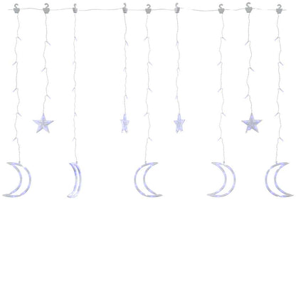 Vidaxl Luces Estrella Y Luna 138 Leds Azul Con Control Remoto_0