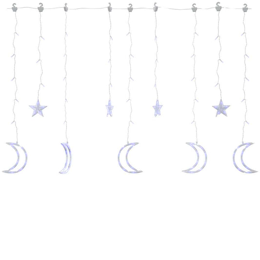 Vidaxl Luces Estrella Y Luna 138 Leds Azul Con Control Remoto_0