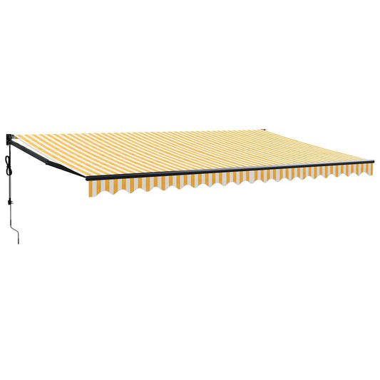 Toldo Retráctil Automático Amarillo Y Blanco 5x3 M_0
