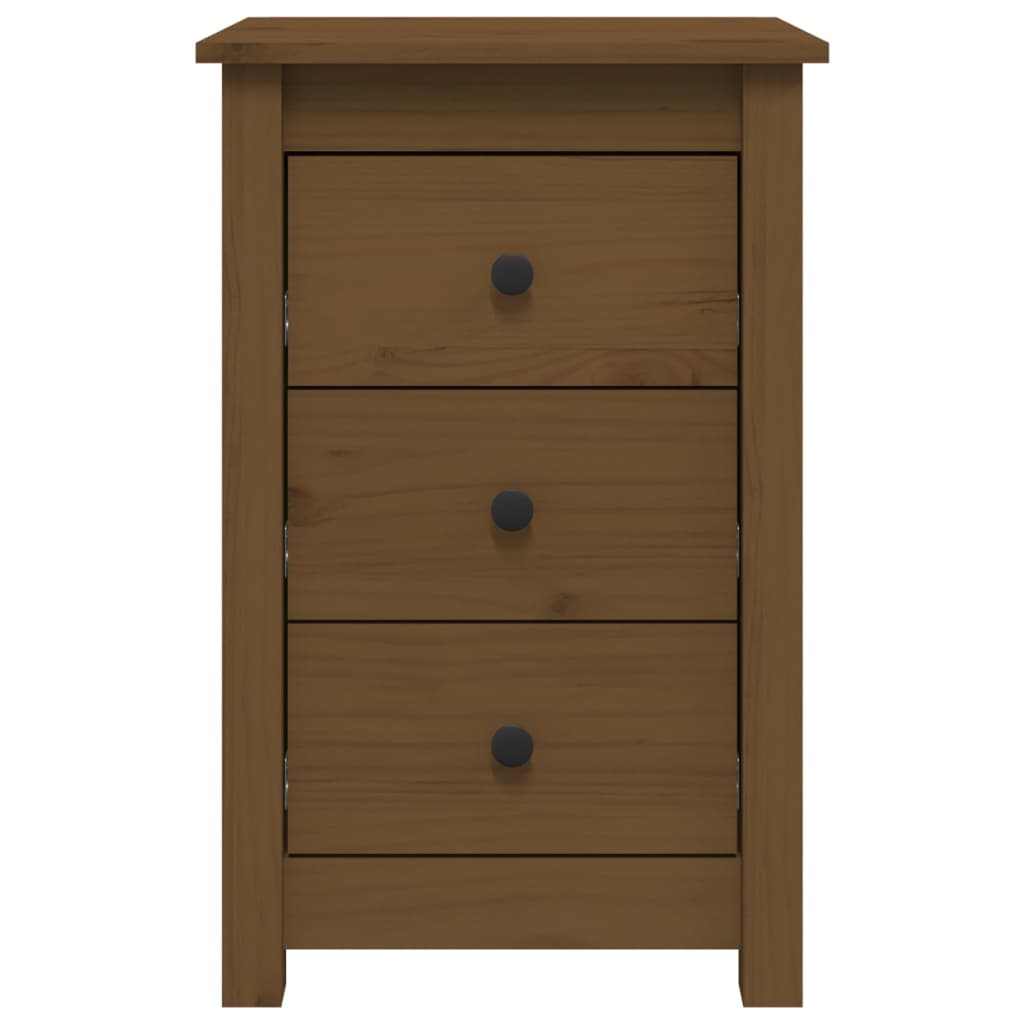 Mesitas De Noche 2 Uds Madera De Pino Marrón Miel 40x35x61,5 Cm_2