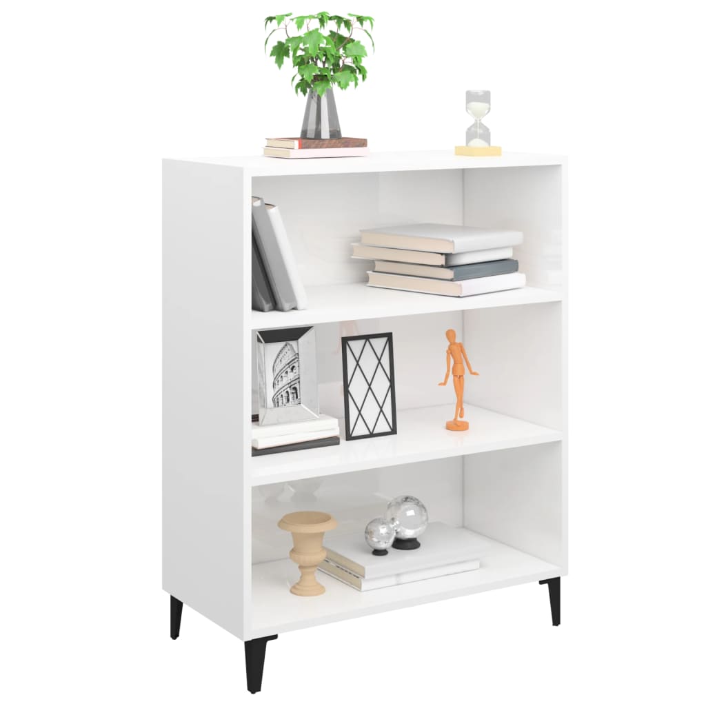 Aparador Madera Contrachapada Blanco Brillante 69,5x32,5x90 Cm / Vetonek_2