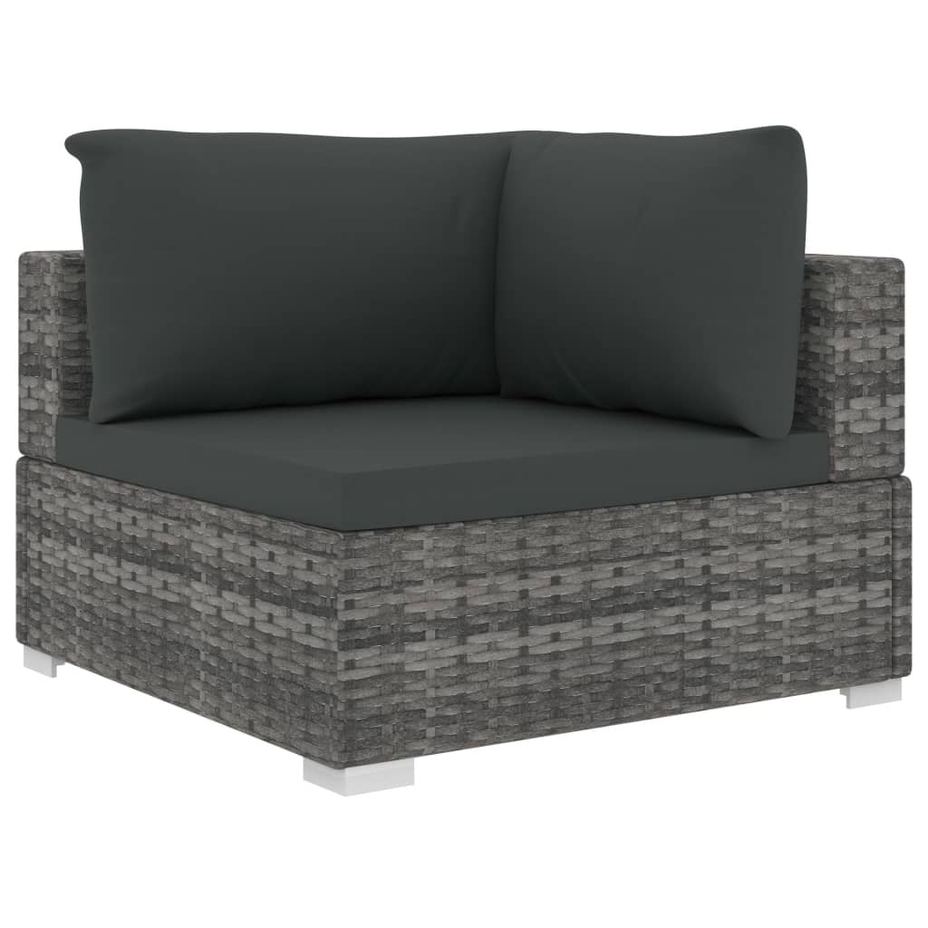 Vidaxl Set De Muebles De Jardín 5 Pzas Y Cojines Ratán Sintético Gris_3