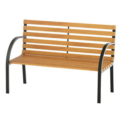 Outsunny Banco De Jardín De 2 Plazas 122x60x83 Cm Con Respaldo Y Apoyabrazos_0