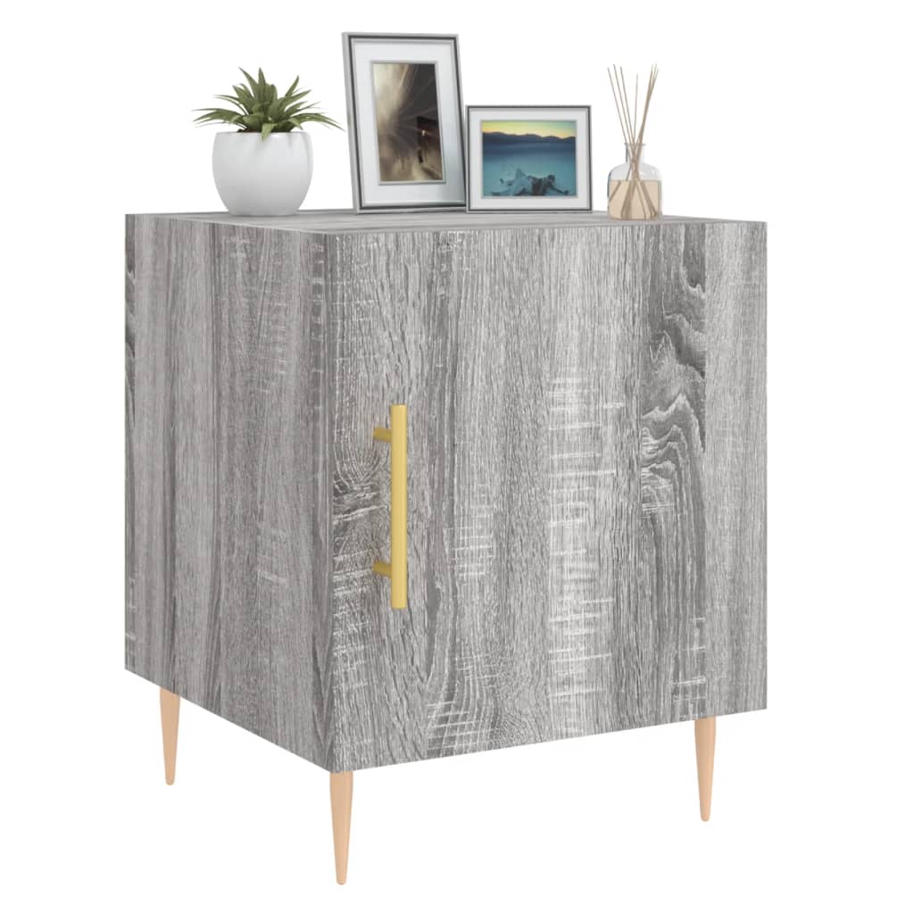 Mesita De Noche Madera De Ingeniería Gris Sonoma 40x40x50 Cm_2