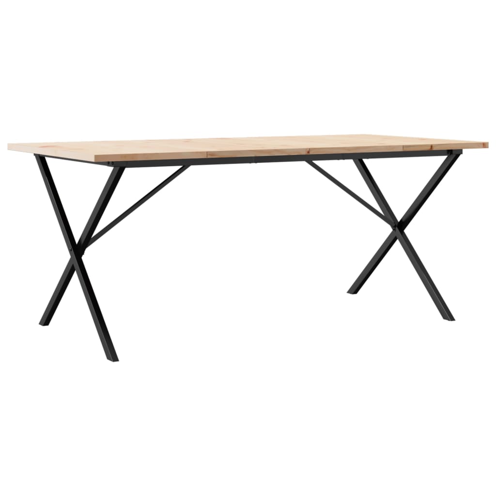 Mesa De Comedor Marco X Madera Maciza Pino Acero 180x90x75,5 Cm_0