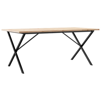 Mesa De Comedor Marco X Madera Maciza Pino Acero 180x90x75,5 Cm_0