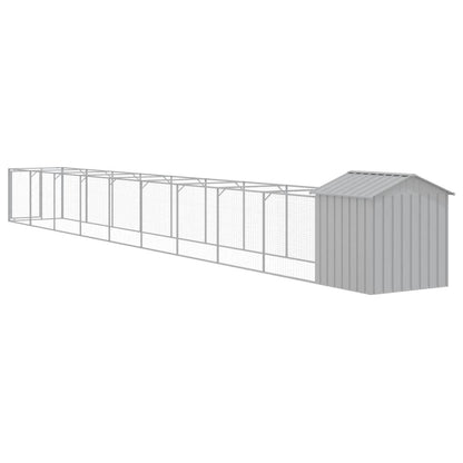 Caseta Perro Tejado Acero Galvanizado Gris Claro 117x1017x123cm_4