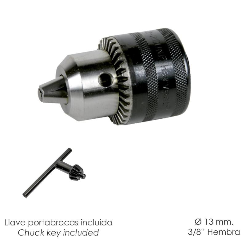 Portabrocas Con Llave 13 Mm. 3/8 Hembra