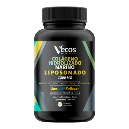 Colágeno Marino Liposomado Vecos 200 Cápsulas | Piel Y Articulaciones | Ácido Hialurónico Y Vitamina C_0