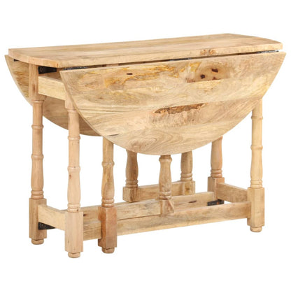 Mesa De Comedor Redonda De Madera Maciza De Mango 110x76 Cm_2