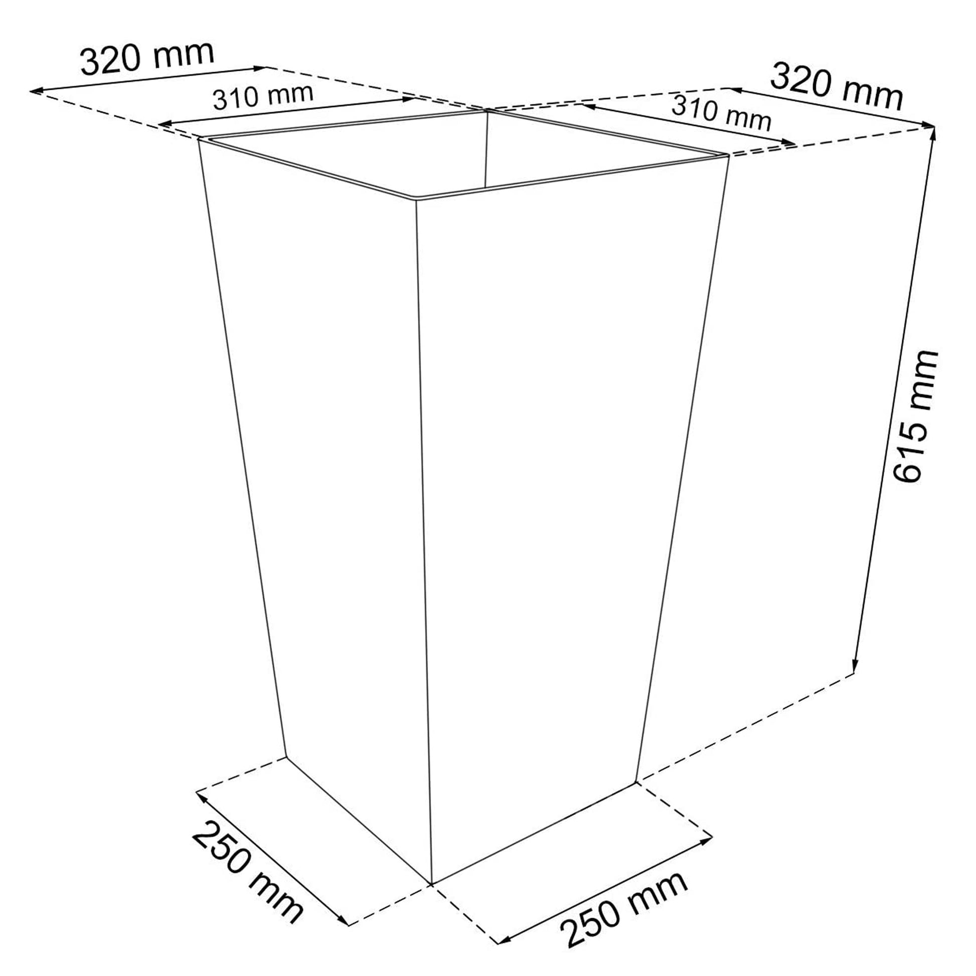 Maceta Rato De 49 Litros Con Inserto 32,5 X 32,5 X 61 Cm En Color Ocre Oscuro_2