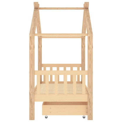 Vidaxl Estructura Cama Infantil Con Cajón Madera Pino Maciza 80x160 Cm_3