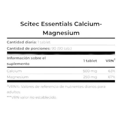 Calcio Y Magnesio 750mg - 90 Tabletas - Minerales - Scitec Nutrition_1
