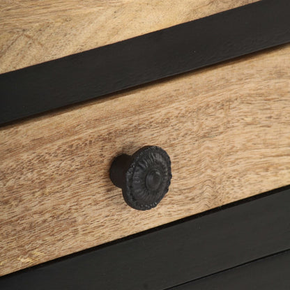 Mesita De Noche De Madera Maciza De Mango 40x30x50 Cm_4