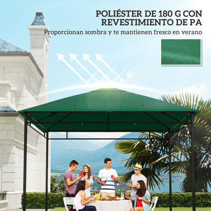 Outsunny Techo De Repuesto 300x300 Cm Cenador De Jardín Con 8 Orificios Verde_5