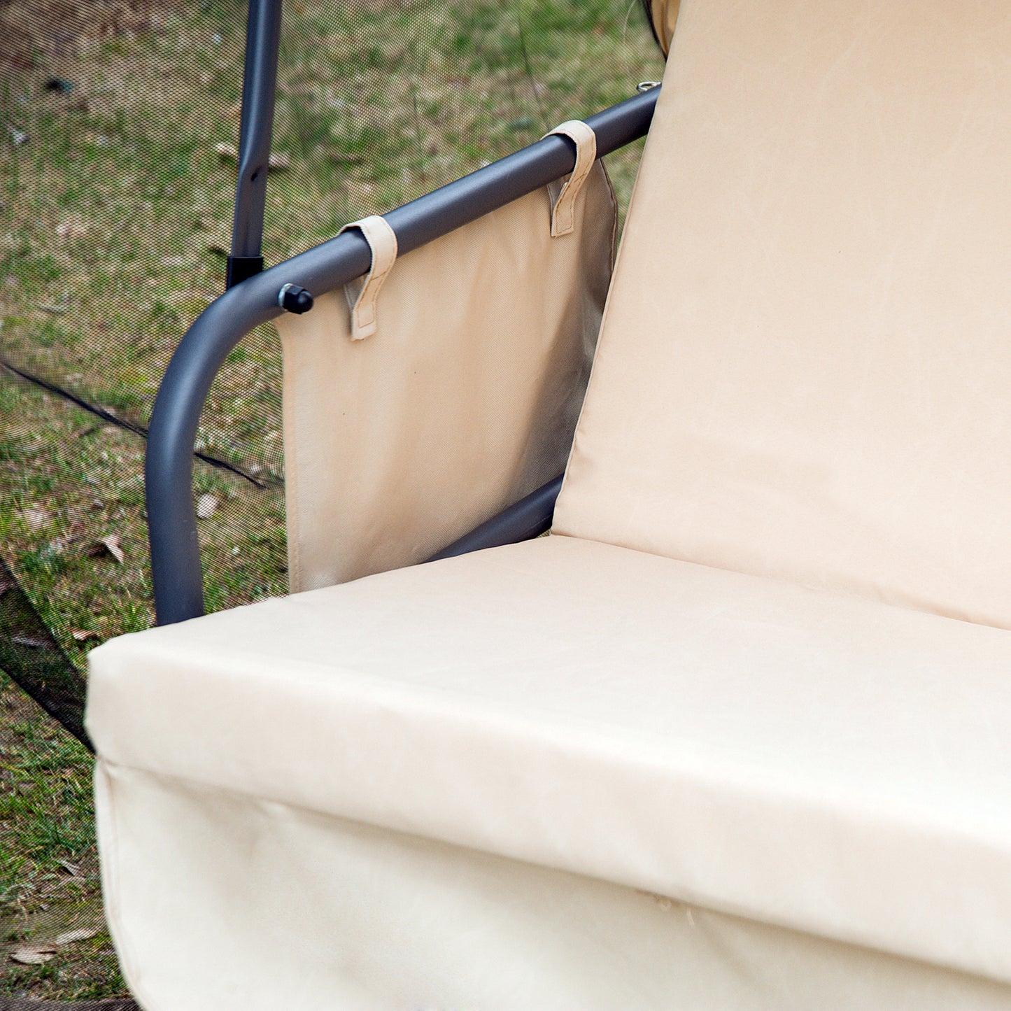 Outsunny Columpio Jardín 3 Plazas Convertible En Cama Con Mosquitera Puertas_3