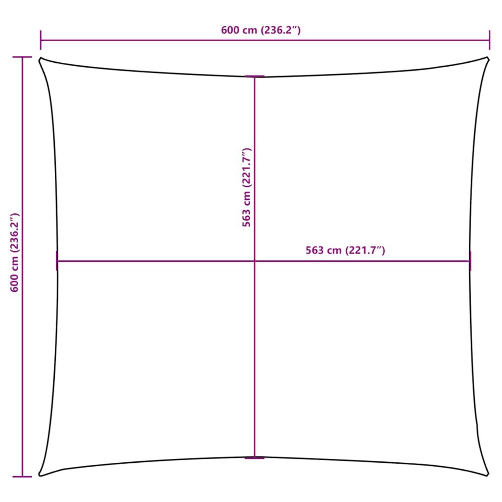 Vidaxl Toldo De Vela Cuadrado Tela Oxford Marrón 6x6 M_2