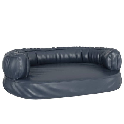 Vidaxl Cama Para Perros De Espuma Cuero Sintético Azul Oscuro 75x53 Cm_0