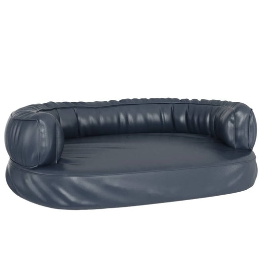 Vidaxl Cama Para Perros De Espuma Cuero Sintético Azul Oscuro 75x53 Cm_0