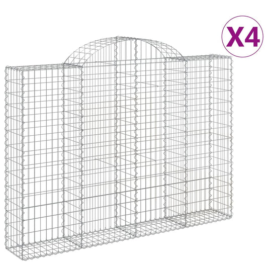 Cestas Gaviones 4 Uds Forma De Arco Hierro 200x30x140/160 Cm_0