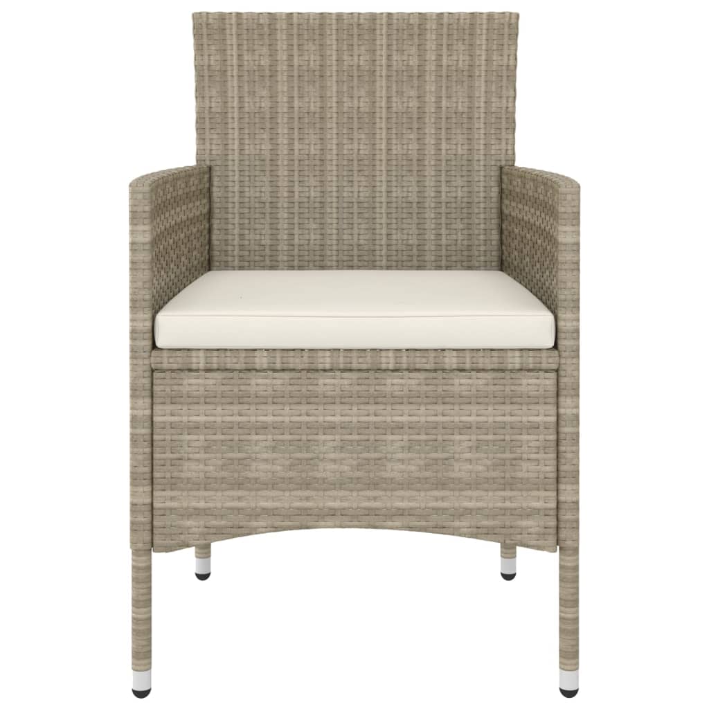 Vidaxl Mesa Sillas Jardín 5 Pzas Ratán Sintético Vidrio Templado Beige_3