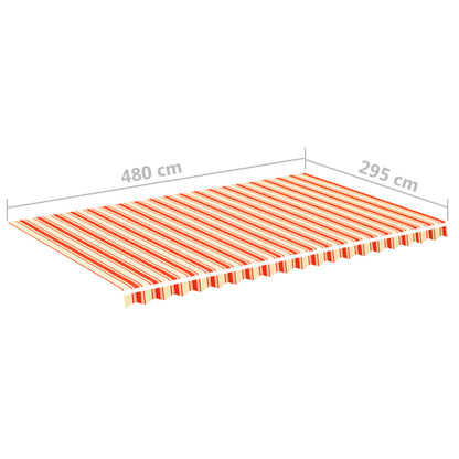 Tela De Repuesto Para Toldo Amarillo Y Naranja 5x3 M Poliéster_5