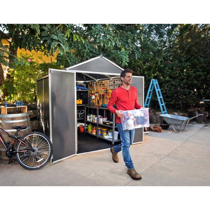 Cobertizo de jardín Rubicon 185x229 cm gris oscuro Canopia