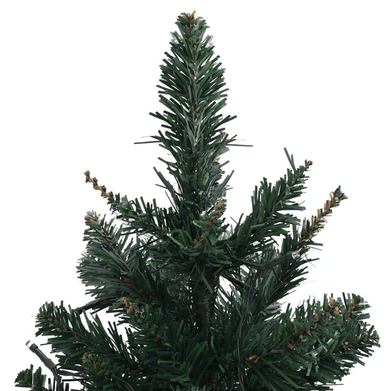 Vidaxl Árbol De Navidad Preiluminado Con Luces Y Soporte Verde 60 Cm_5