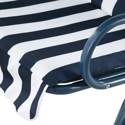 Outsunny Columpio De Jardín Con Toldo Ajustable En Ángulo 170x110x153 Cm Azul_4