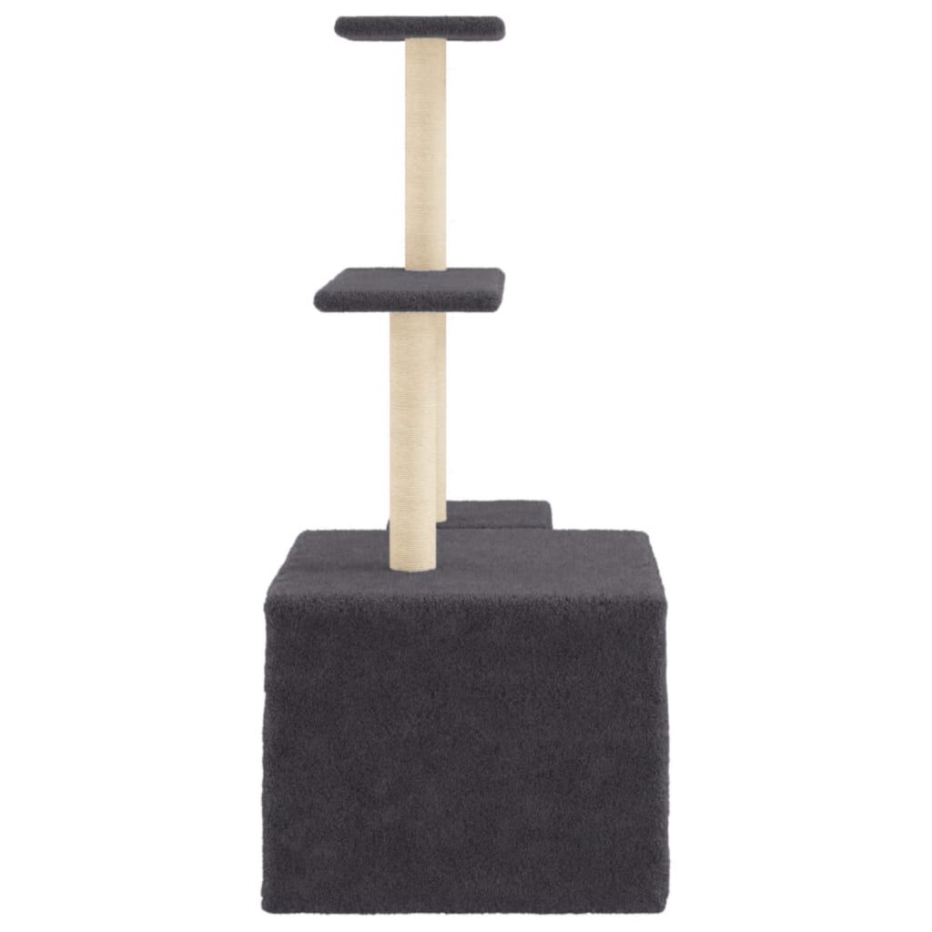Vidaxl Rascador Para Gatos Con Postes De Sisal Gris Oscuro 110 Cm_4