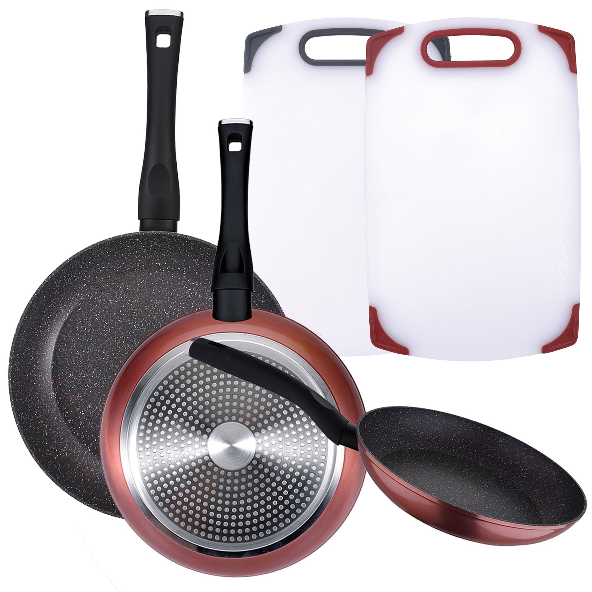 Pack De 3 Sartenes Ø20/24 Y 28 Cms + Set De 2 Tablas De Corte_0