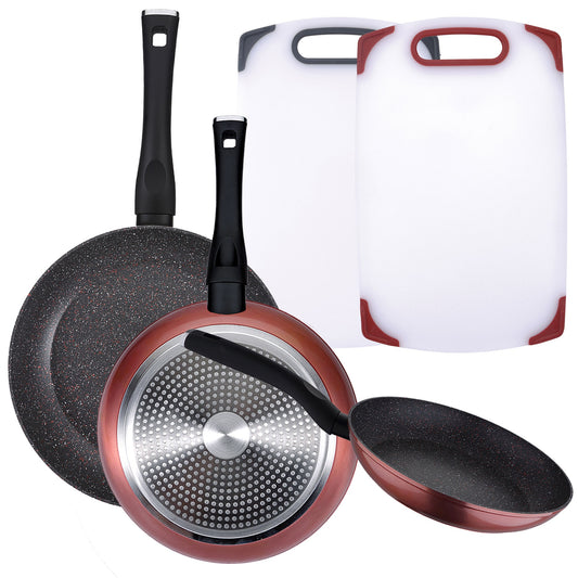 Pack De 3 Sartenes Ø20/24 Y 28 Cms + Set De 2 Tablas De Corte_0