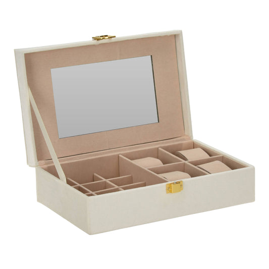 Well Home Caja Joyero Con Espejo Color Blanco 25x16x7cm