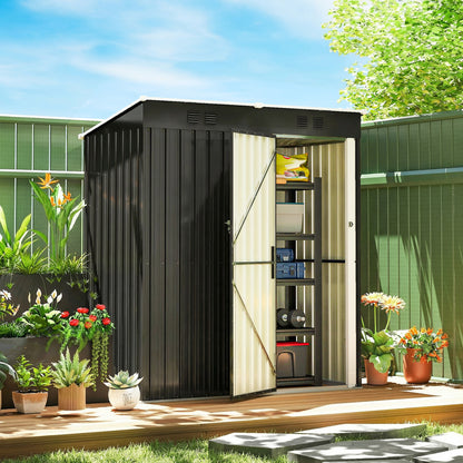 Outsunny Caseta De Jardín Exterior 1,37 M² Con Puerta Con Pestillo Y Ventilación_1