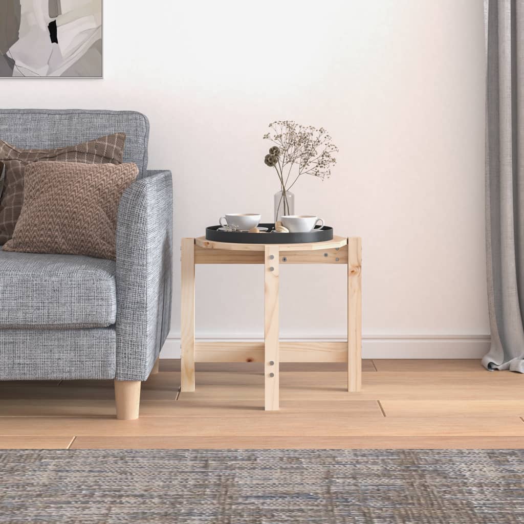 Mesa De Centro De Madera Maciza De Pino Ø52,5x45 Cm_1