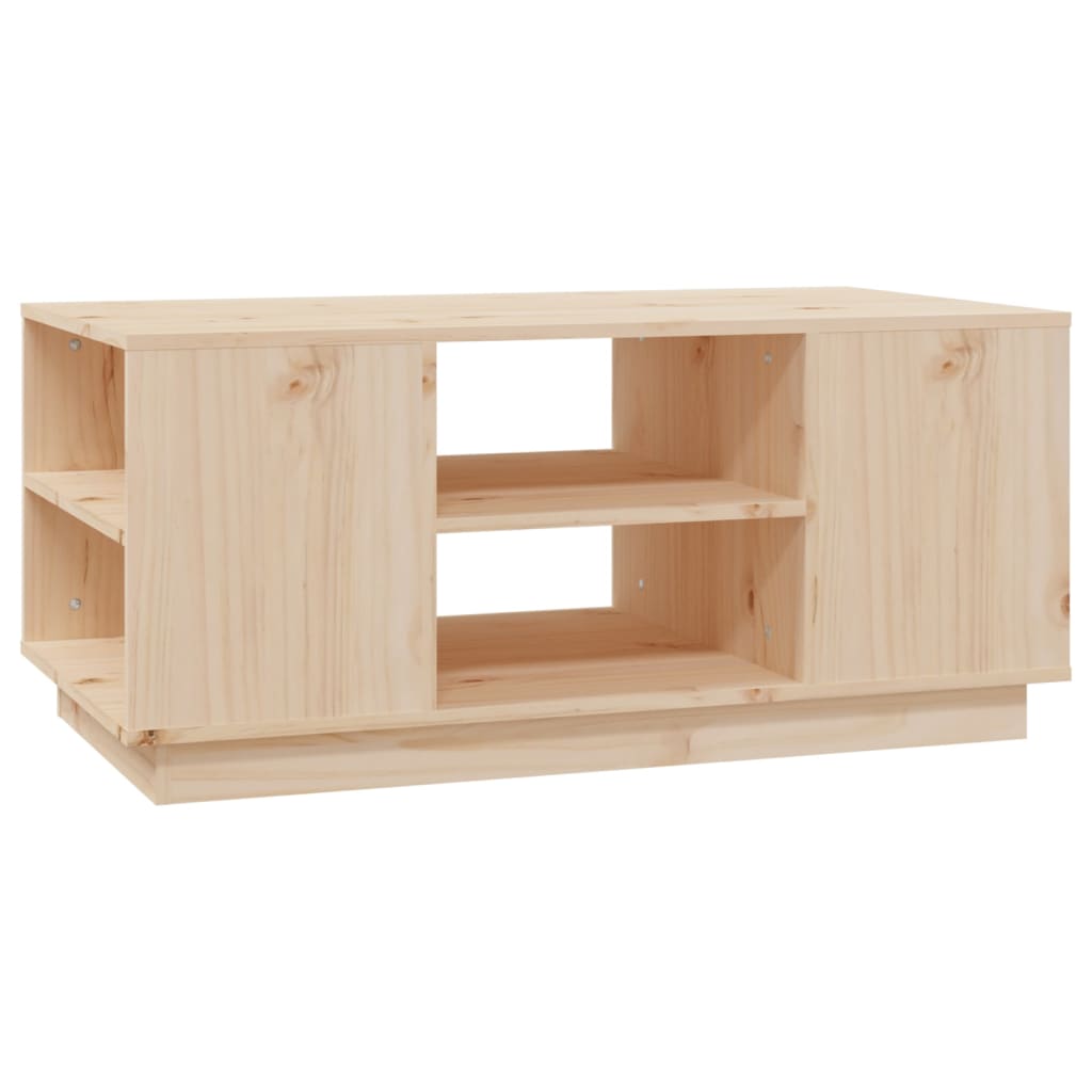 Mesa De Centro De Madera Maciza De Pino 90x49x40,5 Cm_0
