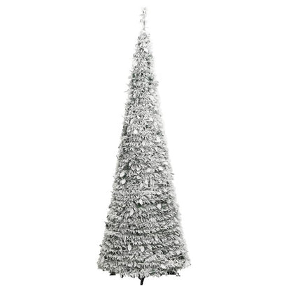Vidaxl Árbol De Navidad Artificial Desplegable Con Nieve 100 Led 150cm_5
