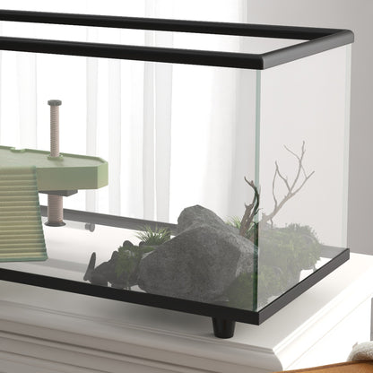 Pawhut Acuario Para Tortugas 50l Con Plataforma Rampa Termómetro 60x30x32 Cm_3