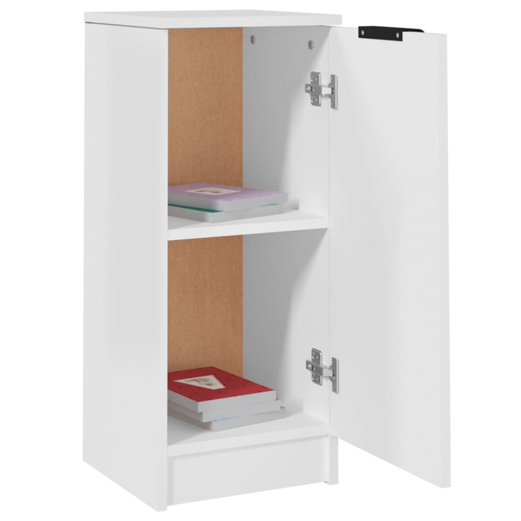 Aparadores 2 Uds Madera Contrachapada Blanco Brillo 30x30x70 Cm / Vetonek_3