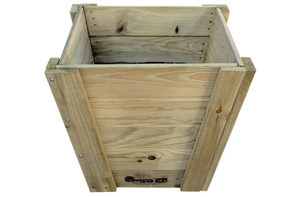 Macetero Abril Cerrado De Madera Autoclave De 60 X 60 X 52 Cm 10° 90l + Bolsa Geotextil..