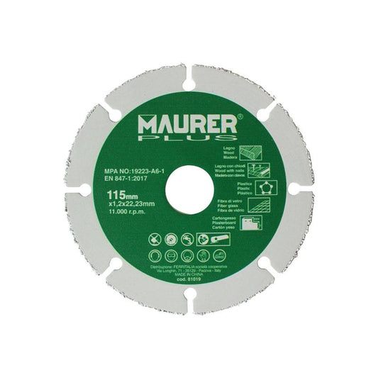 Disco De Corte Para Madera Y Plasticos Ø 115 X 1,2 Mm.
