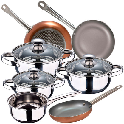 Bateria De Cocina 7 Piezas San Ignacio Faro De Acero Inoxidable Con Juego De Sartenes (18/22/26 Cm) San Ignacio Optimum Plus En Aluminio Prensado