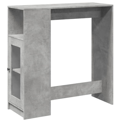Mesa Alta Bar Con Estantes Madera Gris Hormigón 101x40x103,5 Cm_0