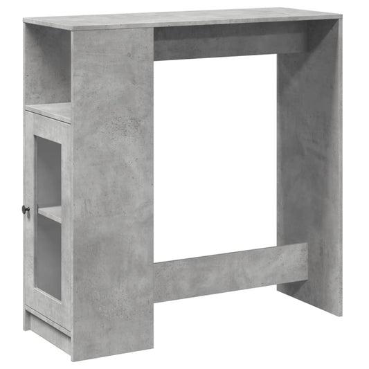 Mesa Alta Bar Con Estantes Madera Gris Hormigón 101x40x103,5 Cm_0