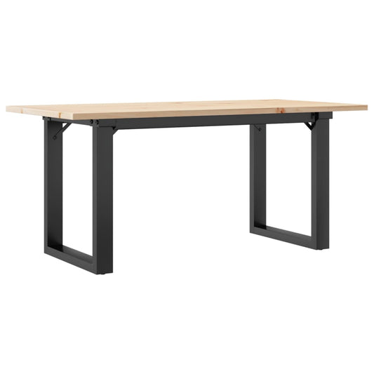 Mesa De Centro Marco O Madera Maciza Pino Y Acero 100x50x45 Cm_0