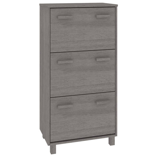 Zapatero Hamar Madera Maciza Pino Gris Claro 59,5x35x117 Cm / Vetonek_0