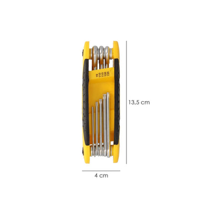 Juego Llaves Torx Plegable  8 Piezas Inviolable, Llave Torx Hexagonal, Llave Estrella, Llave Allen Estrella_2